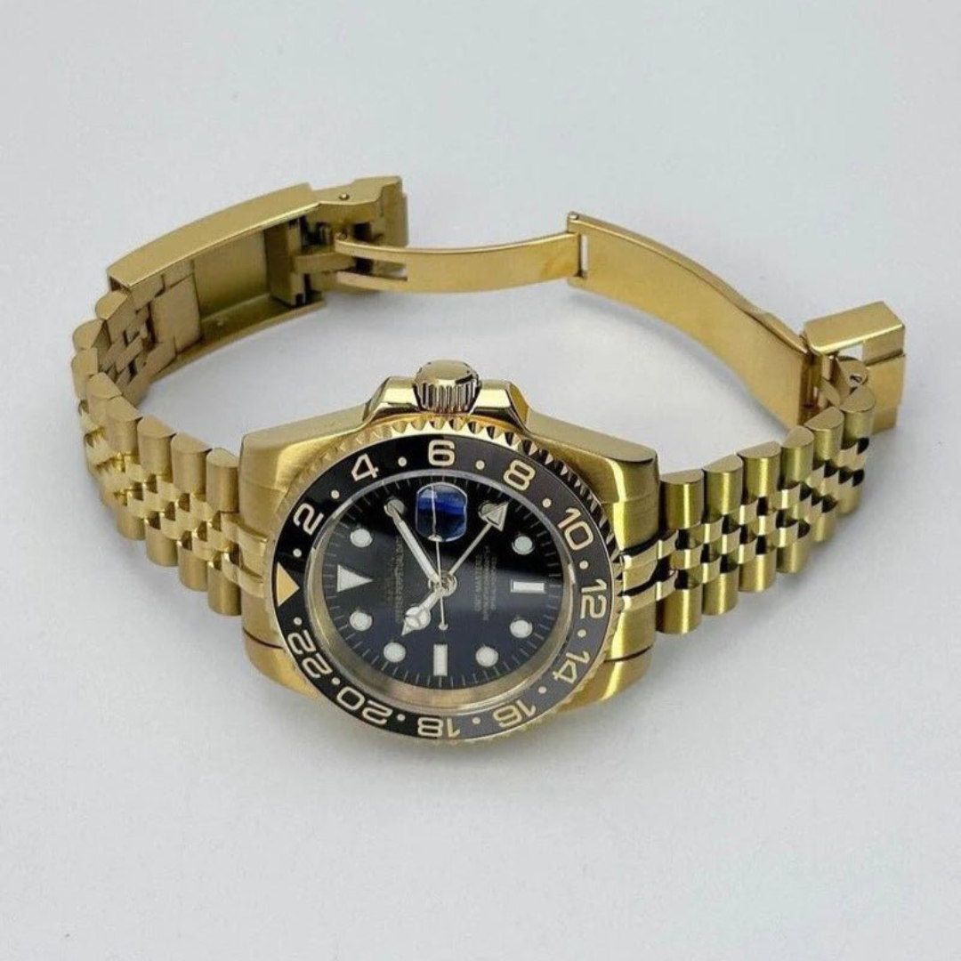 WATCH MOD GMTEIKO | GOLD AND BLACK | JUBILEE STRAP